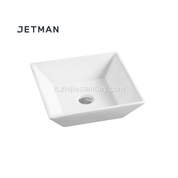 lavabo in ceramica da appoggio con piano tondo